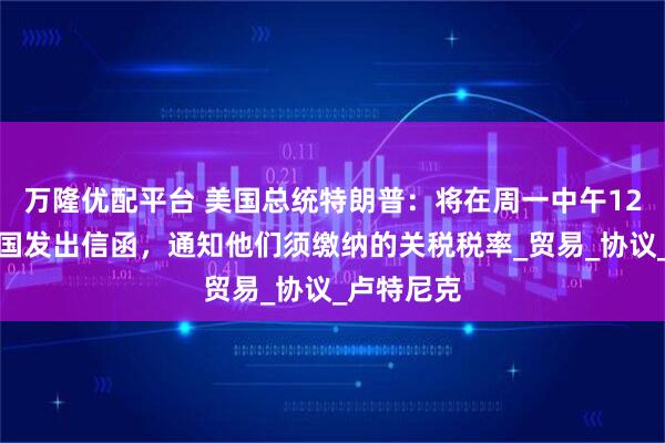 万隆优配平台 美国总统特朗普：将在周一中午12时起向各国发出信函，通知他们须缴纳的关税税率_贸易_协议_卢特尼克