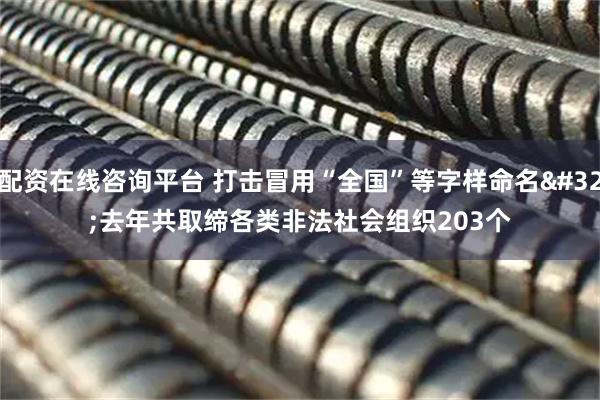 配资在线咨询平台 打击冒用“全国”等字样命名 去年共取缔各类非法社会组织203个